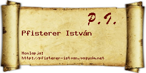 Pfisterer István névjegykártya