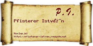 Pfisterer István névjegykártya