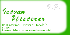 istvan pfisterer business card